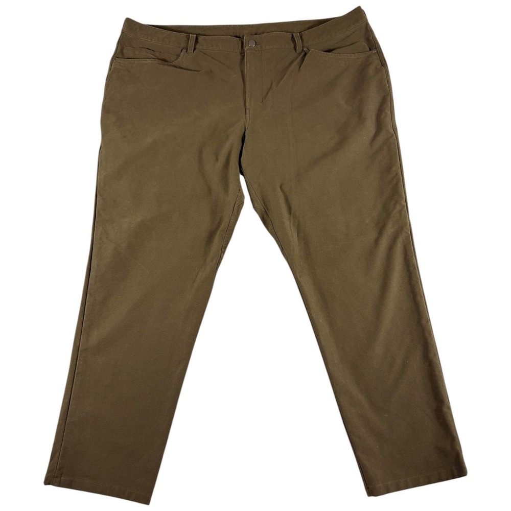 Lululemon Commission Pants Mens 46 Brown Stretch Straight Premium Workwear
